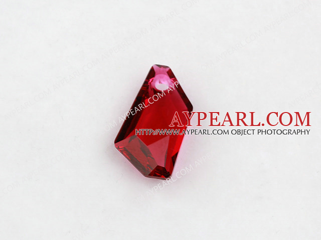 austrian crystal beads,18mm prismatic,red, sold per pkg of 2