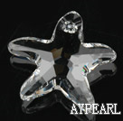 austrian crystal beads, 20mm starfish,transparent, sold per pkg of 2