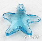 austrian crystal beads, 20mm starfish,blue, sold per pkg of 2