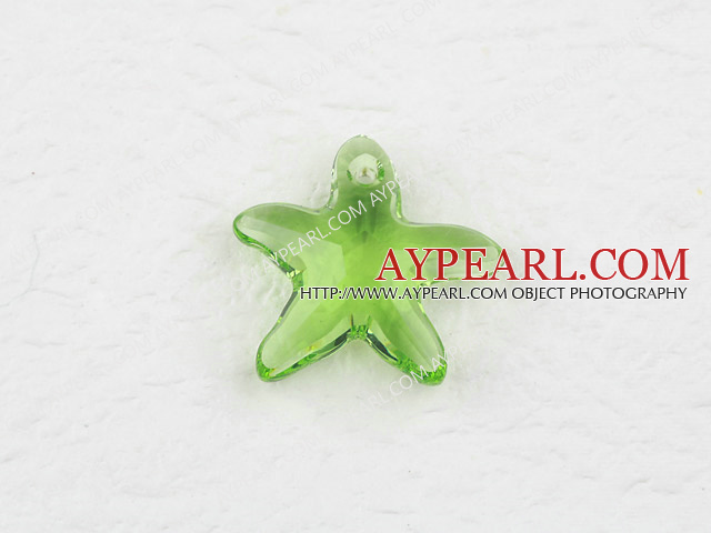 austrian crystal beads, 20mm starfish,green, sold per pkg of 2