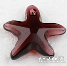 austrian crystal beads, 20mm starfish,garnet, sold per pkg of 2