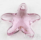 austrian crystal beads, 20mm starfish,pink, sold per pkg of 2