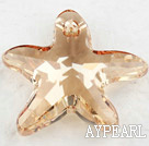 austrian crystal beads, 20mm starfish,champagne, sold per pkg of 2