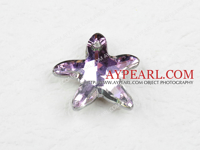 austrian crystal beads, 20mm starfish,white AB color, sold per pkg of 2