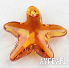 austrian crystal beads, 20mm starfish,gold champagne, sold per pkg of 2