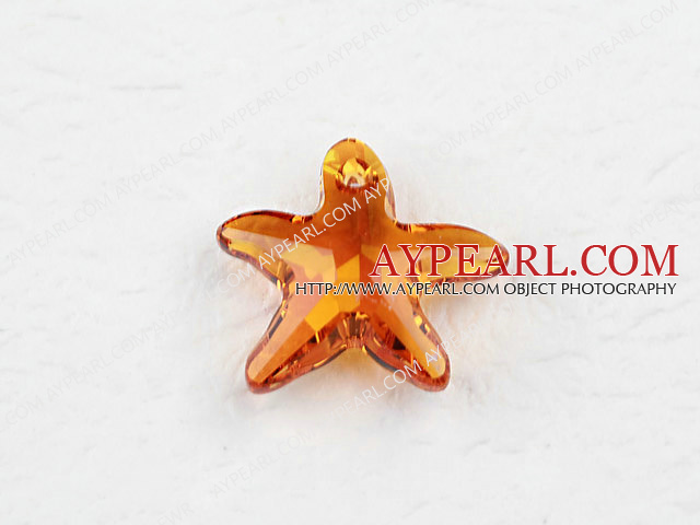 austrian crystal beads, 20mm starfish,gold champagne, sold per pkg of 2