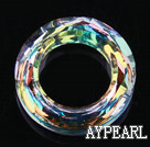 austrian crystal beads,14mm ring, plated, sold per pkg of 2