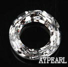 austrian crystal beads,14mm ring, white, sold per pkg of 2