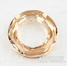 austrian crystal beads,14mm ring, champagne, sold per pkg of 2