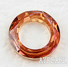 austrian crystal beads,14mm ring, gold champagne, sold per pkg of 2