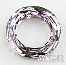 austrian crystal beads,14mm ring, plated, osld per pkg of 2