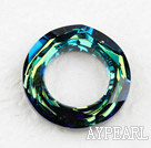 austrian crystal beads,14mm ring, plated, osld per pkg of 2