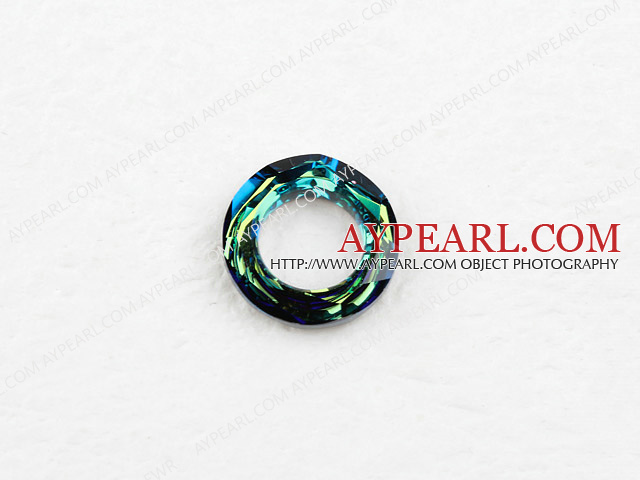 austrian crystal beads,14mm ring, plated, osld per pkg of 2