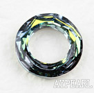 austrian crystal beads,14mm ring, plated, osld per pkg of 2