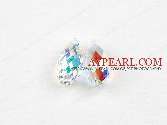 austrian crystal beads,17mm waterdrop,white,multidimensional,sold per pkg of 2