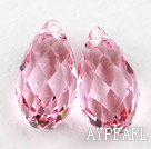 austrian crystal beads,17mm waterdrop,pink,multidimensional,sold per pkg of 2