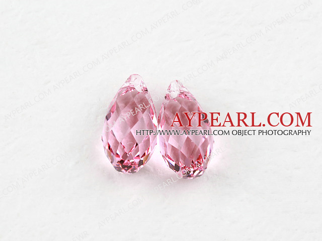 austrian crystal beads,17mm waterdrop,pink,multidimensional,sold per pkg of 2