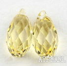 austrian crystal beads,17mm waterdrop,yellow,multidimensional,sold per pkg of 2