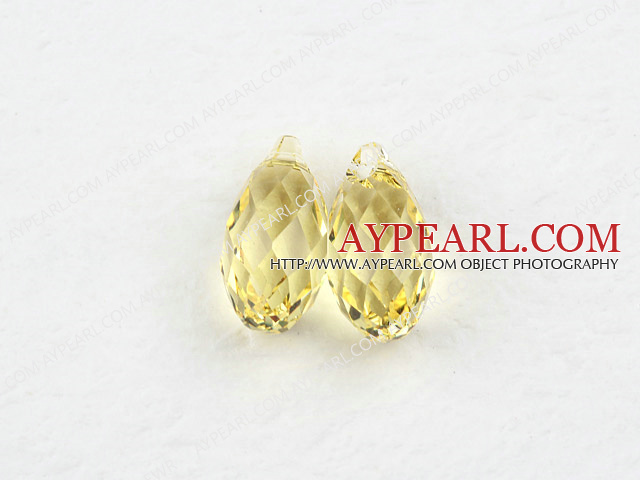 austrian crystal beads,17mm waterdrop,yellow,multidimensional,sold per pkg of 2