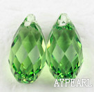 austrian crystal beads,17mm waterdrop,green,multidimensional,sold per pkg of 2