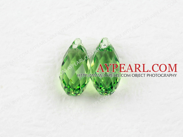 austrian crystal beads,17mm waterdrop,green,multidimensional,sold per pkg of 2