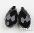 austrian crystal beads,17mm waterdrop,black,multidimensional,sold per pkg of 2