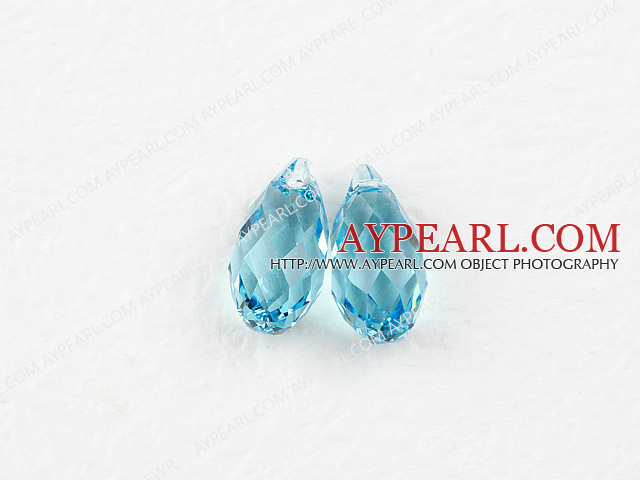 austrian crystal beads,17mm waterdrop,blue,multidimensional,sold per pkg of 2