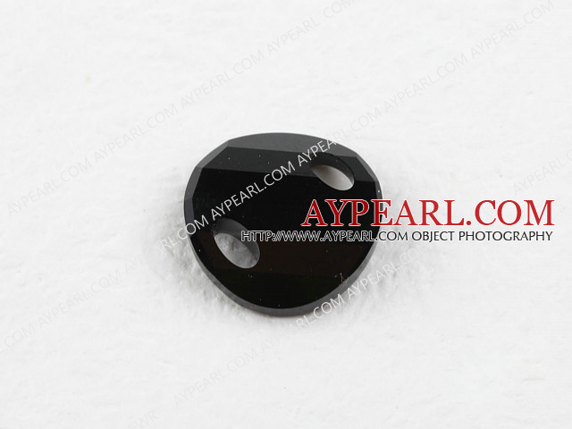 austrian crystal beads,18mm slice,black,two holes,sold per pkg of 2