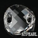 austrian crystal beads,18mm slice,transparent,two holes,sold per pkg of 2