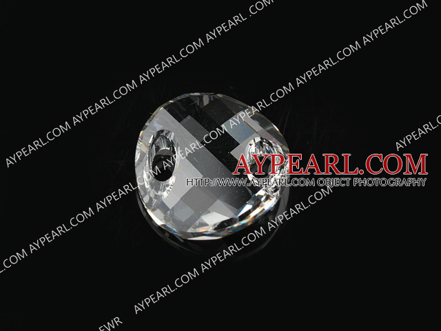 austrian crystal beads,18mm slice,transparent,two holes,sold per pkg of 2