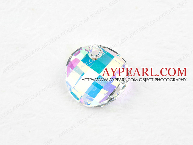 austrian crystal beads,18mm slice,AB color, slided drill,sold per pkg of 2