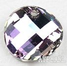 austrian crystal beads,18mm slice,amethyst with bottom plated,slided drill,sold per pkg of 2