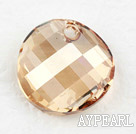 austrian crystal beads,18mm slice,champagne, slided drill,sold per pkg of 2
