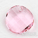 austrian crystal beads,18mm slice,pink, slided drill,sold per pkg of 2