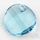 austrian crystal beads,18mm slice,blue, slided drill,sold per pkg of 2