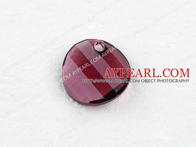 austrian crystal beads,18mm slice,dark red, slided drill,sold per pkg of 2