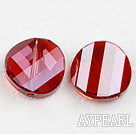 austrian crystal beads,18mm red slice ,direct hole, sold per pkg of 2