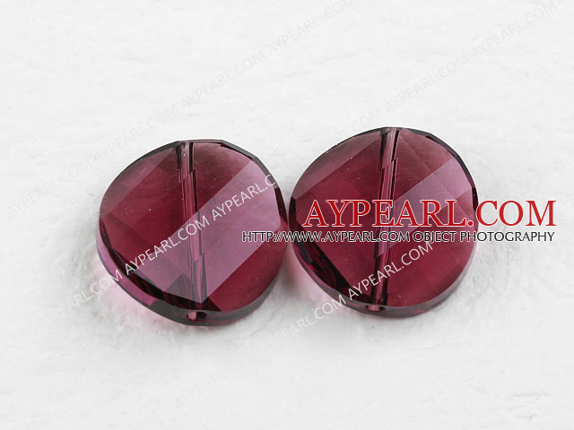 austrian crystal beads,18mm garnet slice ,direct hole, sold per pkg of 2