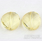 austrian crystal beads,18mm yellowslice ,direct hole, sold per pkg of 2