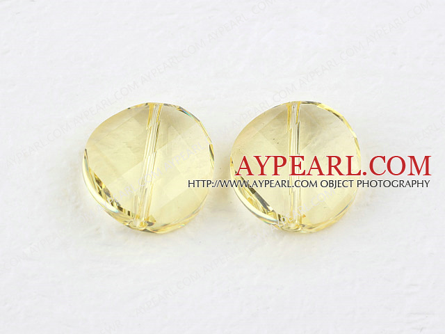austrian crystal beads,18mm yellowslice ,direct hole, sold per pkg of 2