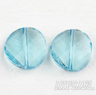 austrian crystal beads,18mm blue slice ,direct hole, sold per pkg of 2