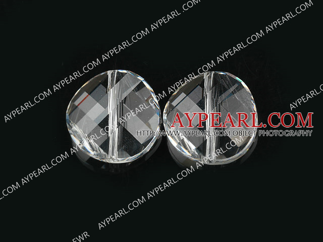 austrian crystal beads,18mm transparent slice ,direct hole, sold per pkg of 2