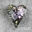 Austrain crystal pendants, AB color, 27mm heart shape. Sold per pkg of 2.