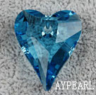 Austrain crystal pendants, sapphire blue, 27mm heart shape. Sold per pkg of 2.