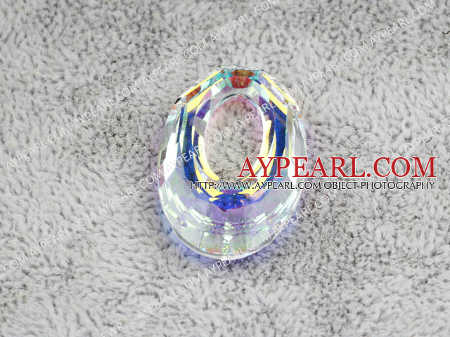 Austrain crystal beads, AB color, 30mm ring shape. Sold per pkg of 2.