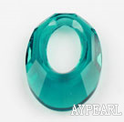 Austrain crystal beads, green, 30mm ring shape. Sold per pkg of 2.