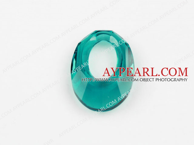 Austrain crystal beads, green, 30mm ring shape. Sold per pkg of 2.