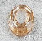 Austrain crystal beads, citrine color, 30mm ring shape. Sold per pkg of 2.