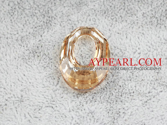 Austrain crystal beads, citrine color, 30mm ring shape. Sold per pkg of 2.