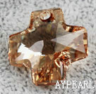Austrain crystal pendants, smoked topaz color, 20mm cross shape. Sold per pkg of 2.